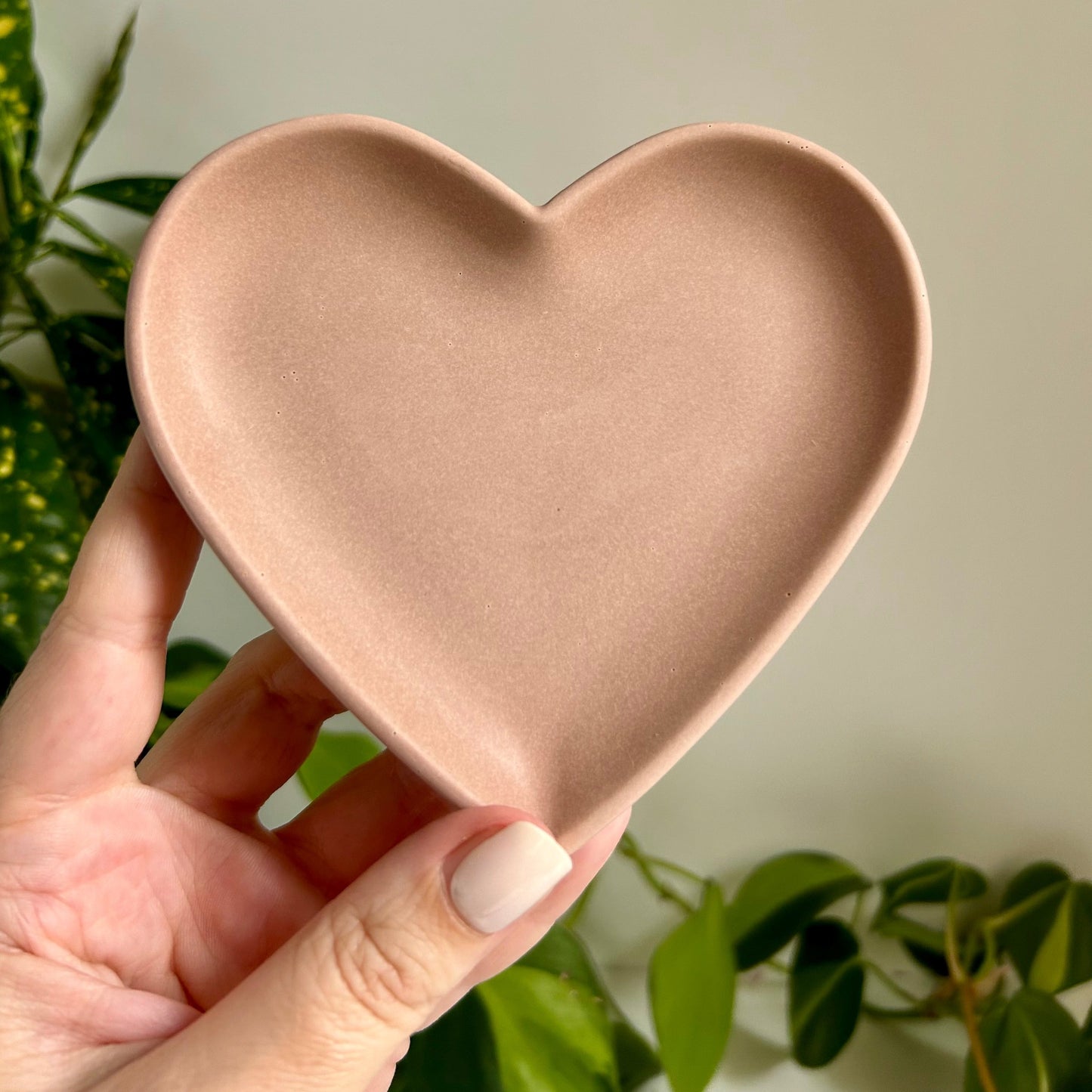 A pair of heart shaped trays